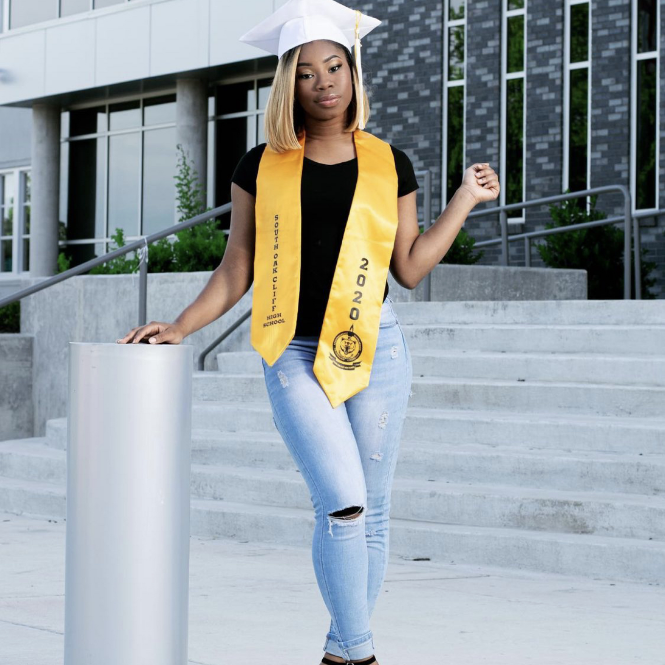 Heaven Hicks oak cliff student graduation photo